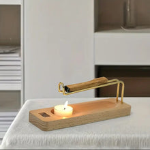 Load image into Gallery viewer, Wooden & Brass Incense Burner