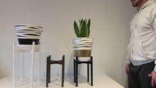 Load and play video in Gallery viewer, Large Plant Round Leg Pot Stand 60 cm and 70 cm tall Hand made in 100% UK