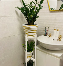 Load image into Gallery viewer, Extra Large Round Legs Plant Pot Stand Holder Hand made with Double Tier of 90cm and 110cm tall made in UK