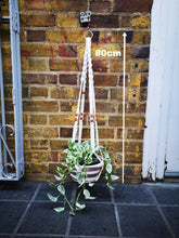 Load image into Gallery viewer, Macrame handmade with white cotton and hand painted wooden beads