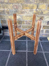 Load image into Gallery viewer, Whisky Barrel Oak Half Half Strong Leg Plant Pot Stand Hand Made In UK