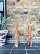 Load image into Gallery viewer, Whisky Barrel Oak Half Half Strong Leg Plant Pot Stand Hand Made In UK