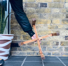 Load image into Gallery viewer, Whisky Barrel Oak Half Half Strong Leg Plant Pot Stand Hand Made In UK
