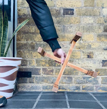 Load image into Gallery viewer, Whisky Barrel Oak Half Half Strong Leg Plant Pot Stand Hand Made In UK