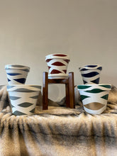 Load image into Gallery viewer, Double Waves hand painted pots in your choice of colors