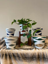 Load image into Gallery viewer, Double Waves hand painted pots in your choice of colors