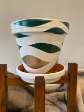 Load image into Gallery viewer, Double Waves hand painted pots in your choice of colors