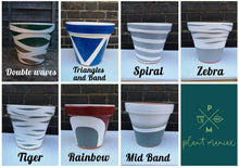 Load image into Gallery viewer, Double Waves hand painted pots in your choice of colors