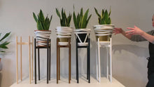 Load and play video in Gallery viewer, Large Plant Round Leg Pot Stand 60 cm and 70 cm tall Hand made in 100% UK