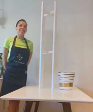 Load and play video in Gallery viewer, Extra Large Strong Legs Plant Pot Stand Holder Hand made with Double Tier from  90cm to 110cm tall hand made in UK