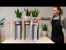 Load and play video in Gallery viewer, Large Plant Round Leg Pot Stand 60 cm and 70 cm tall Hand made in 100% UK