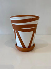 Load image into Gallery viewer, White & Terracotta hand painted design