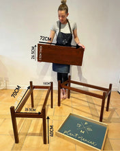 Load image into Gallery viewer, Wood Bench with removable shelf Hand made in Uk in various sizes of your choice of width and Wood variety colours