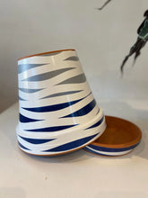 Load image into Gallery viewer, Wide Tiger Design in Blu & Light Grey with Saucer