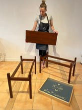 Load image into Gallery viewer, Wood Bench with removable shelf Hand made in Uk in various sizes of your choice of width and Wood variety colours