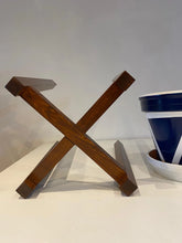Load image into Gallery viewer, Small 30cm tal Walnut Diagonal Shape stand Hand made With solid 33mm strong leg