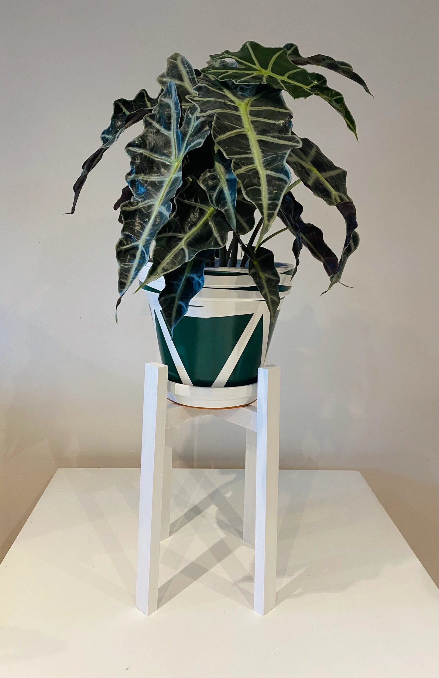Triangles & Waves hand painted Pot