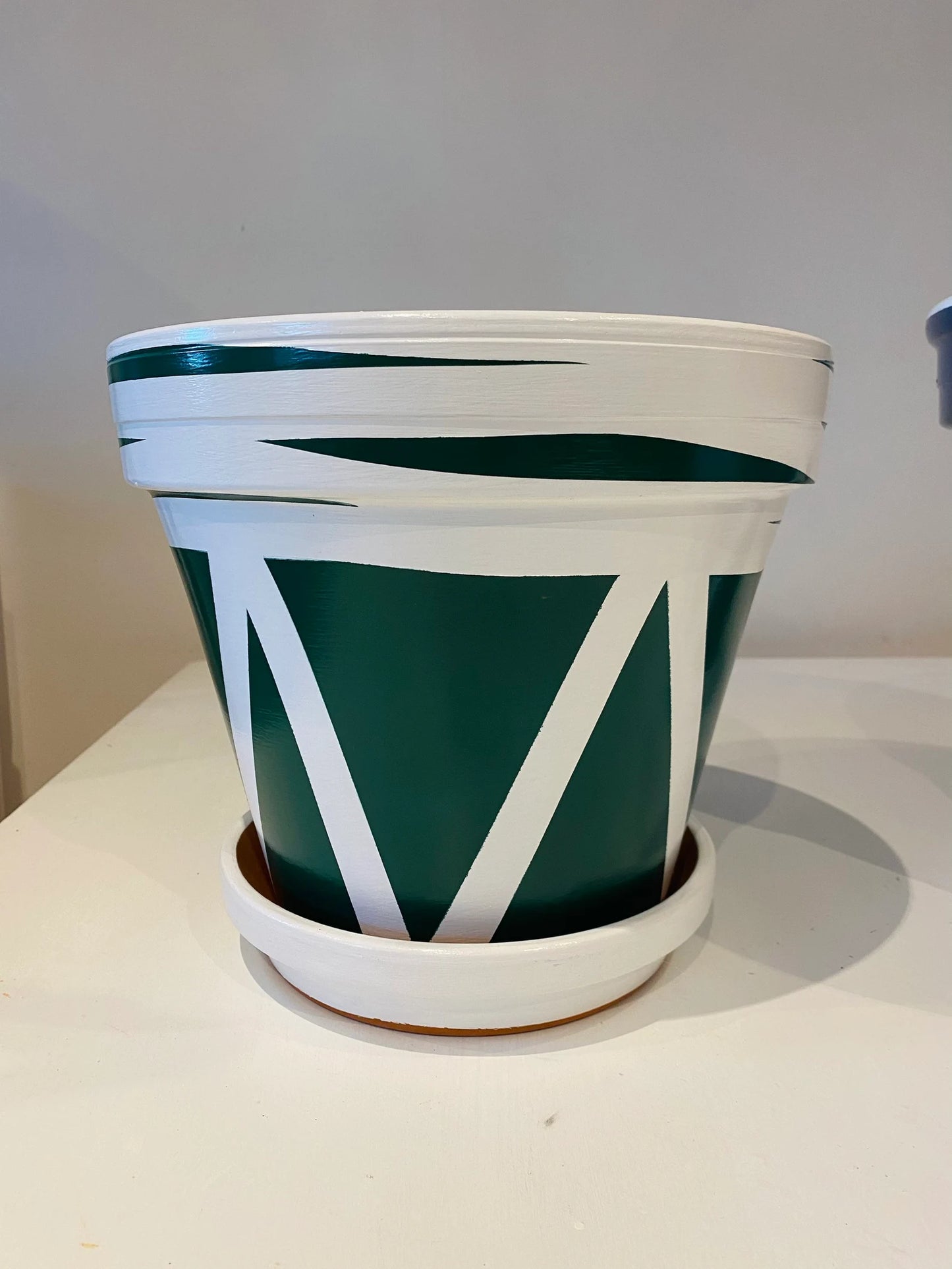 Triangles & Waves hand painted Pot