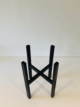 Load image into Gallery viewer, Plant Pot Stand Hand Made in Real Wood in our classic leg Ebony Black.