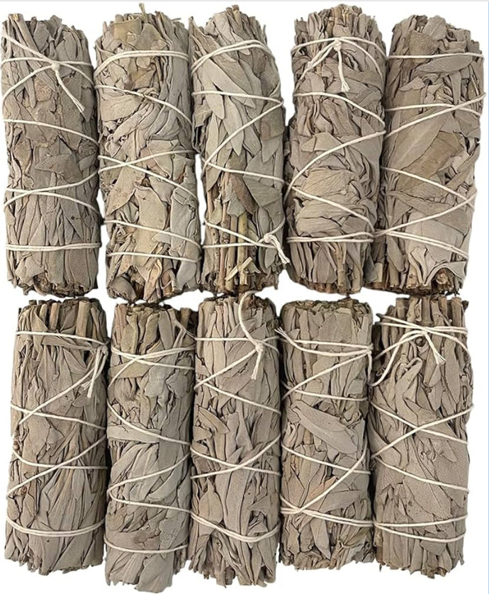 California White Sage Smudge Sticks – 4-Inch | All-Natural, Ethically Sourced for Aromatherapy, Energy Cleansing & Stress Relief