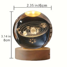 Load image into Gallery viewer, 3D Crystal Ball Night Light – USB-Powered Desk Decor
