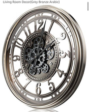 Load image into Gallery viewer, Modern Motion: Large Metal Gear Wall Clock for Contemporary Homes
