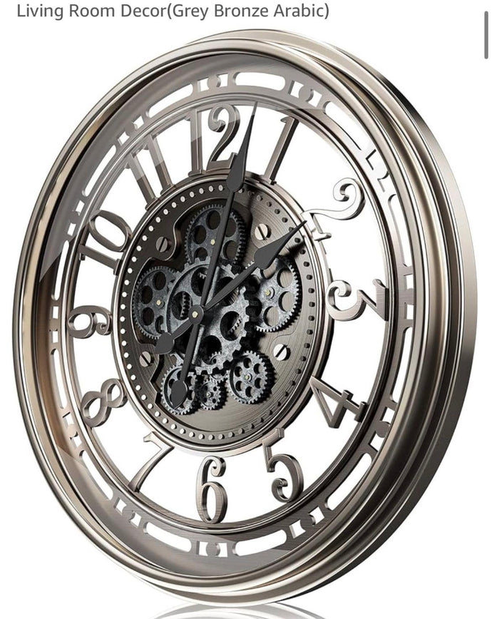 Modern Motion: Large Metal Gear Wall Clock for Contemporary Homes