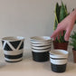 Set of TWO Hand painted pots from Ikea favourites MUSKOTS