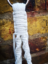 Load image into Gallery viewer, Macrame handmade with white cotton and hand painted wooden beads
