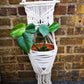 Macrame in white cotton hand made with butterfly design