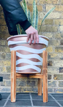 Load image into Gallery viewer, Whisky Barrel Oak Half Half Strong Leg Plant Pot Stand Hand Made In UK
