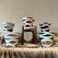 Double Waves hand painted pots in your choice of colors