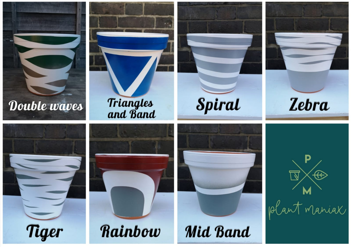 Rainbow handpainted Pots