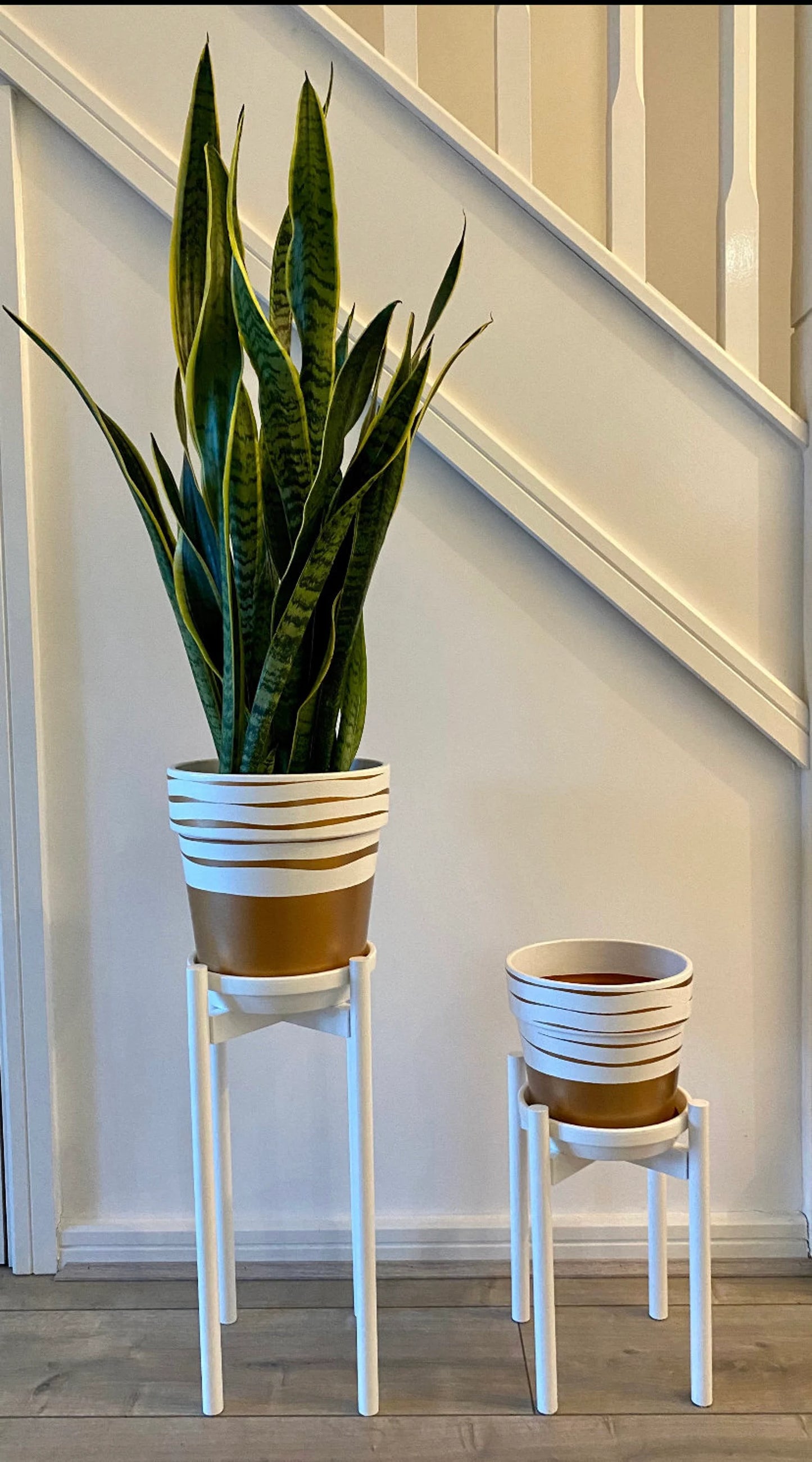 Set of TWO Hand painted pots from Ikea favourites MUSKOTS