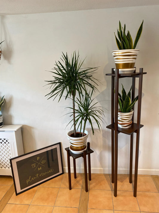 Tower Plant Pot Stand in single tier up to 70 cm tall in our strong leg Hand made in Uk