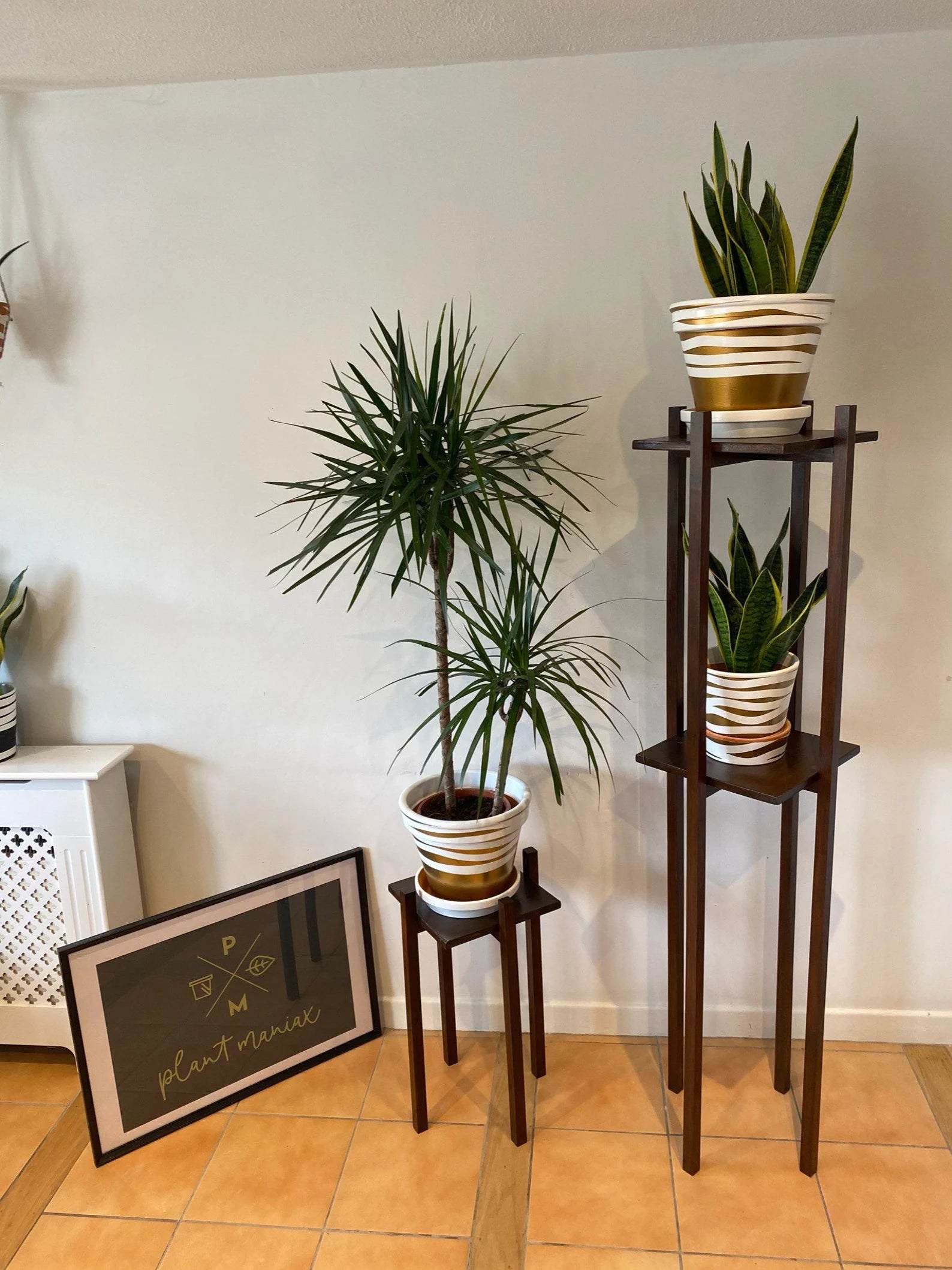 Tower Plant Pot Stand in single tier up to 70 cm tall in our strong le –  Plant_maniax