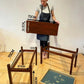 Wood Bench with removable shelf Hand made in Uk in various sizes of your choice of width and Wood variety colours