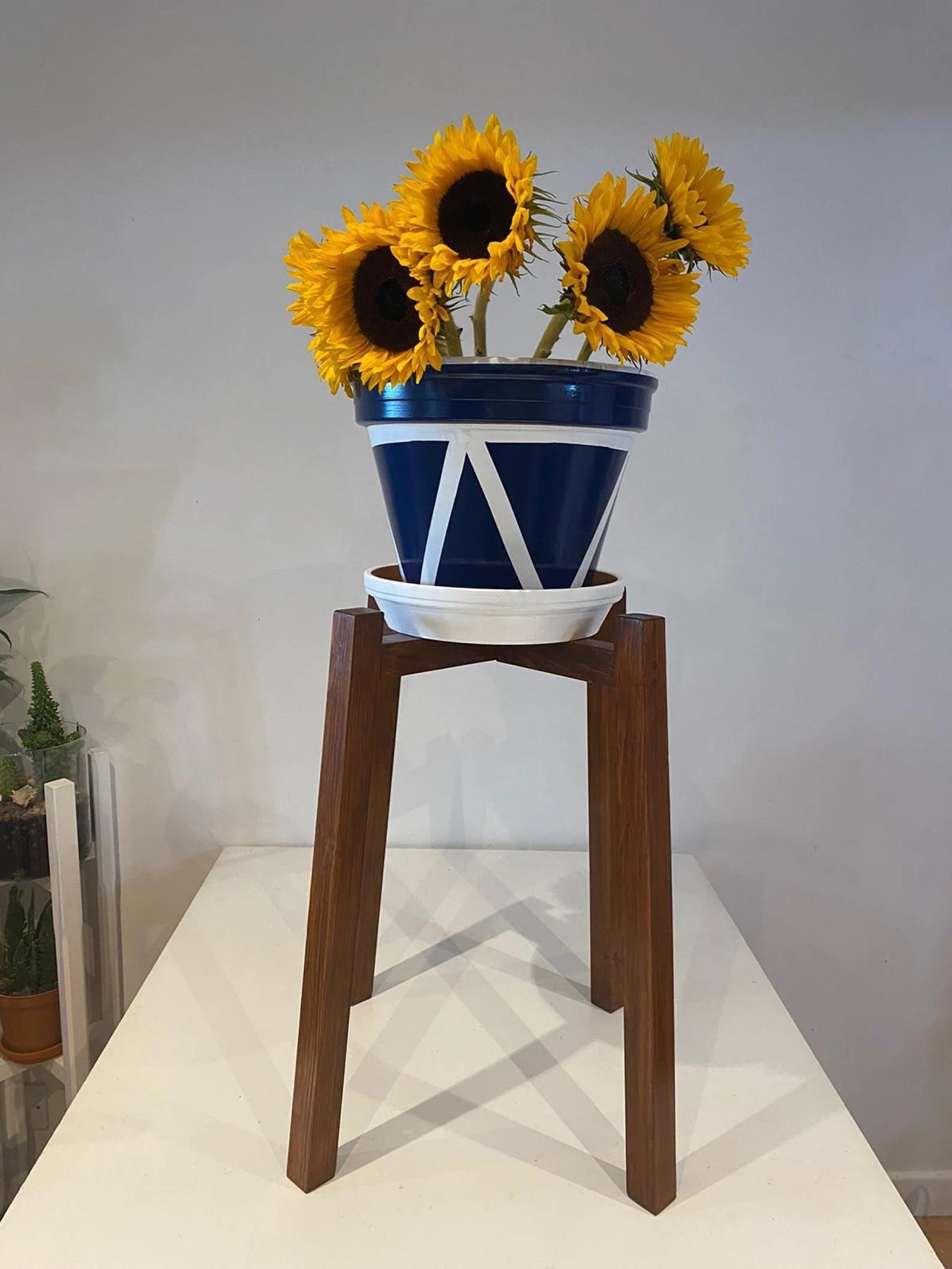 Large Diagonal Shape stand from 60cm to 65cm Hand made With solid 33mm ...