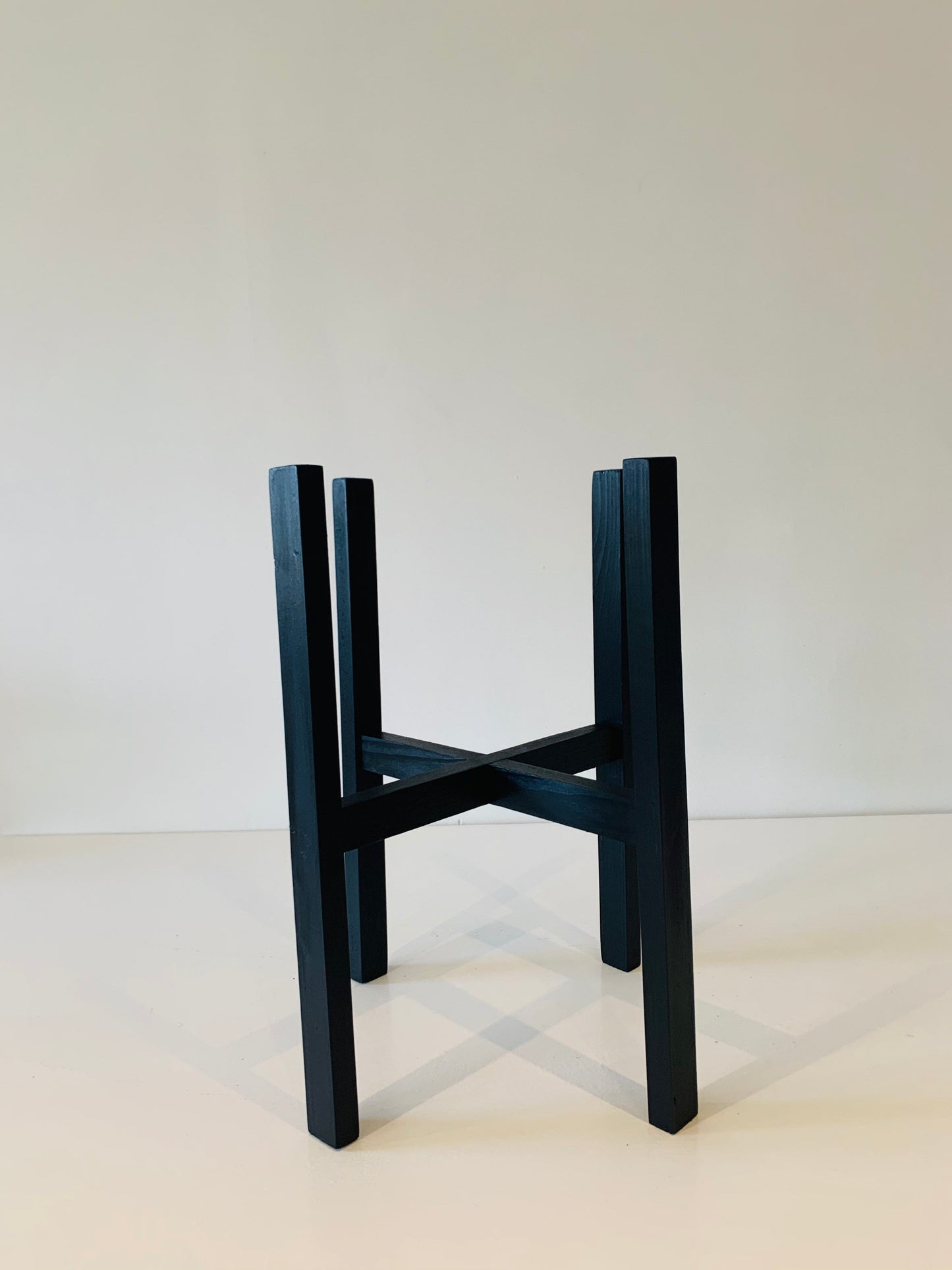 Plant Pot Stand Hand Made in Real Wood in our classic leg Ebony Black.