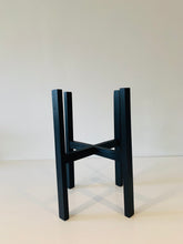 Load image into Gallery viewer, Plant Pot Stand Hand Made in Real Wood in our classic leg Ebony Black.
