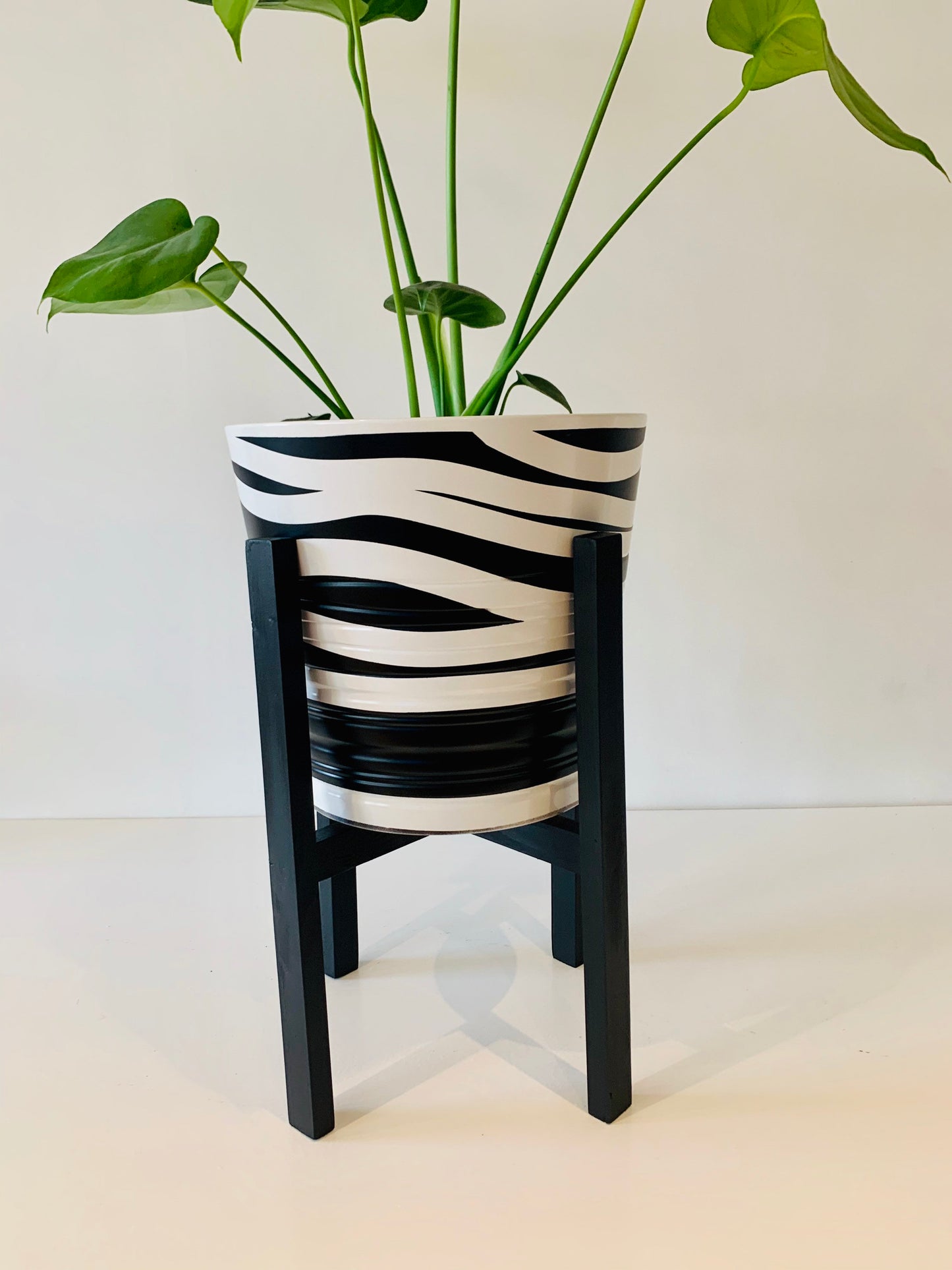 Plant Pot Stand Hand Made in Real Wood in our classic leg Ebony Black.