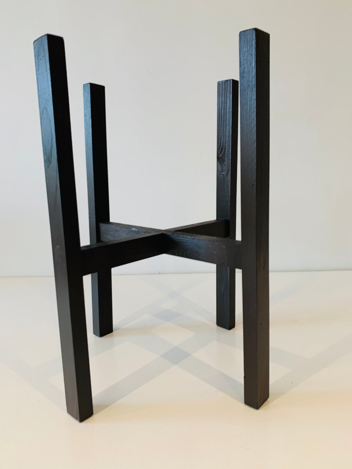 Plant Pot Stand Hand Made in Real Wood in our classic leg Ebony Black.