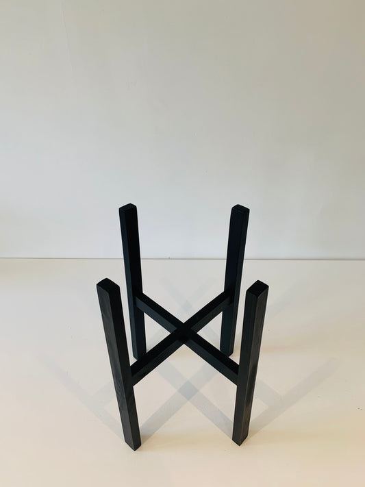 Plant Pot Stand Hand Made in Real Wood in our classic leg Ebony Black.