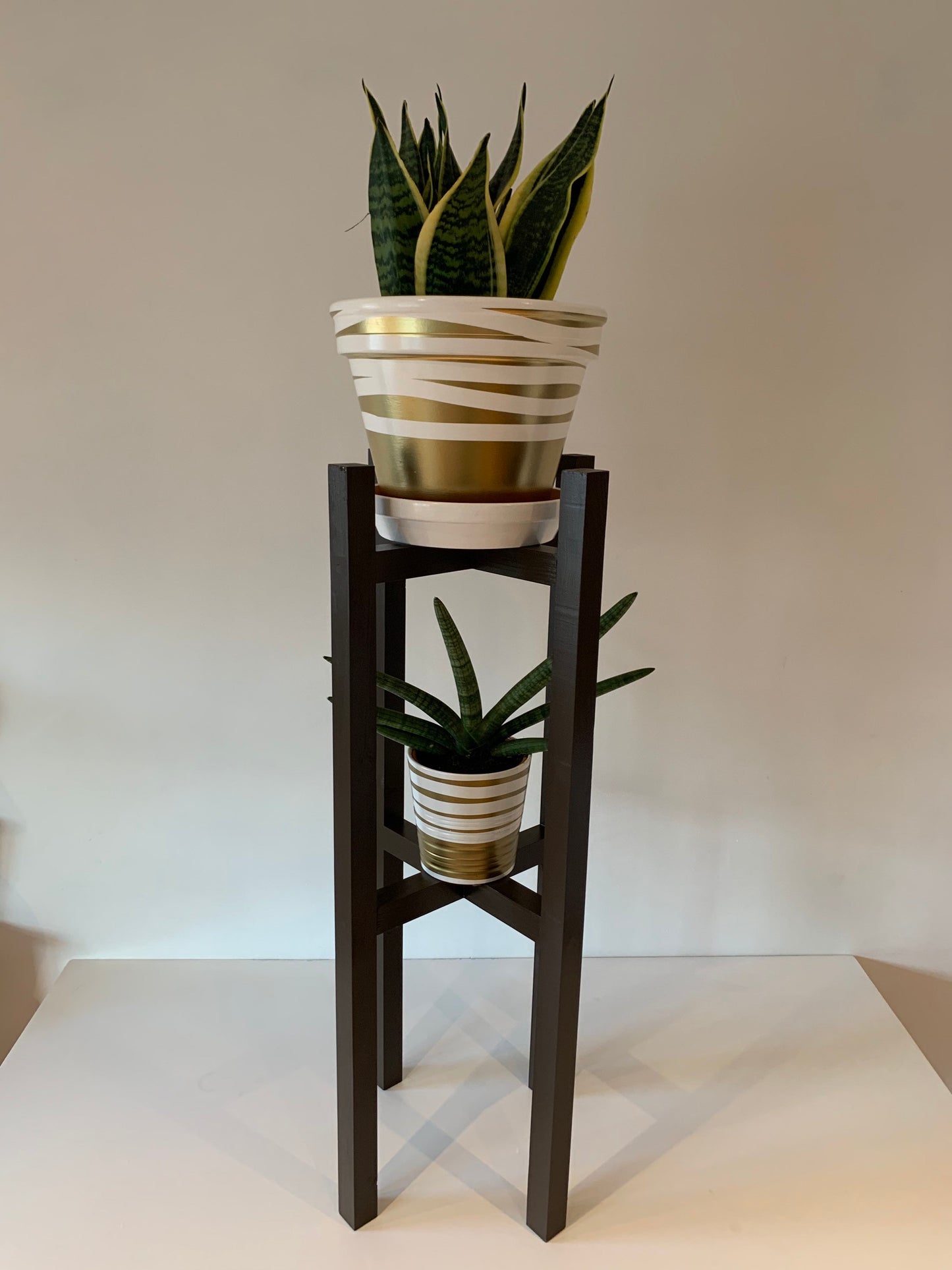 Plant or pot Stand Hand Made with Double Tier in our extra strong Quadrone leg