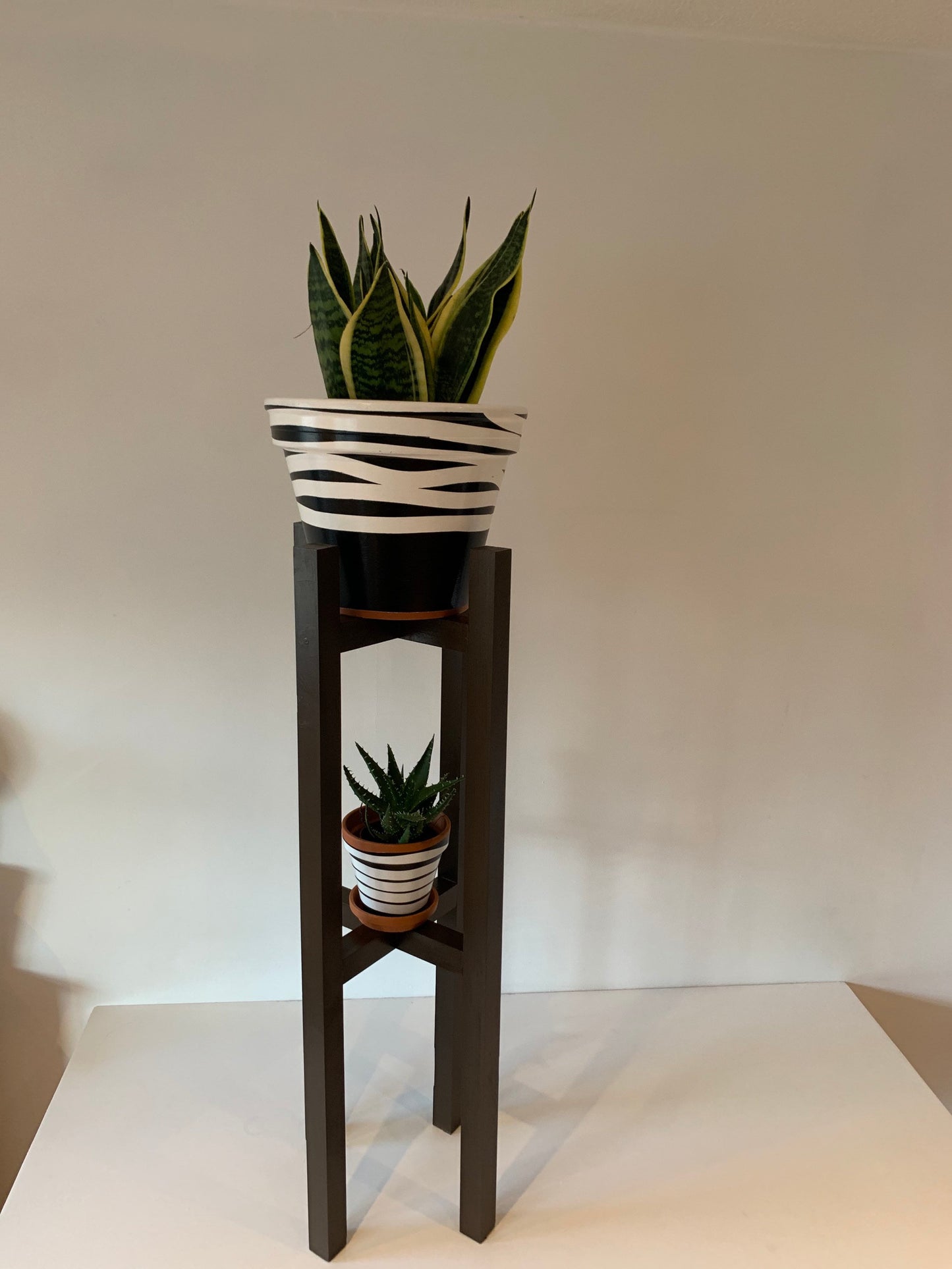 Plant or pot Stand Hand Made with Double Tier in our extra strong Quadrone leg