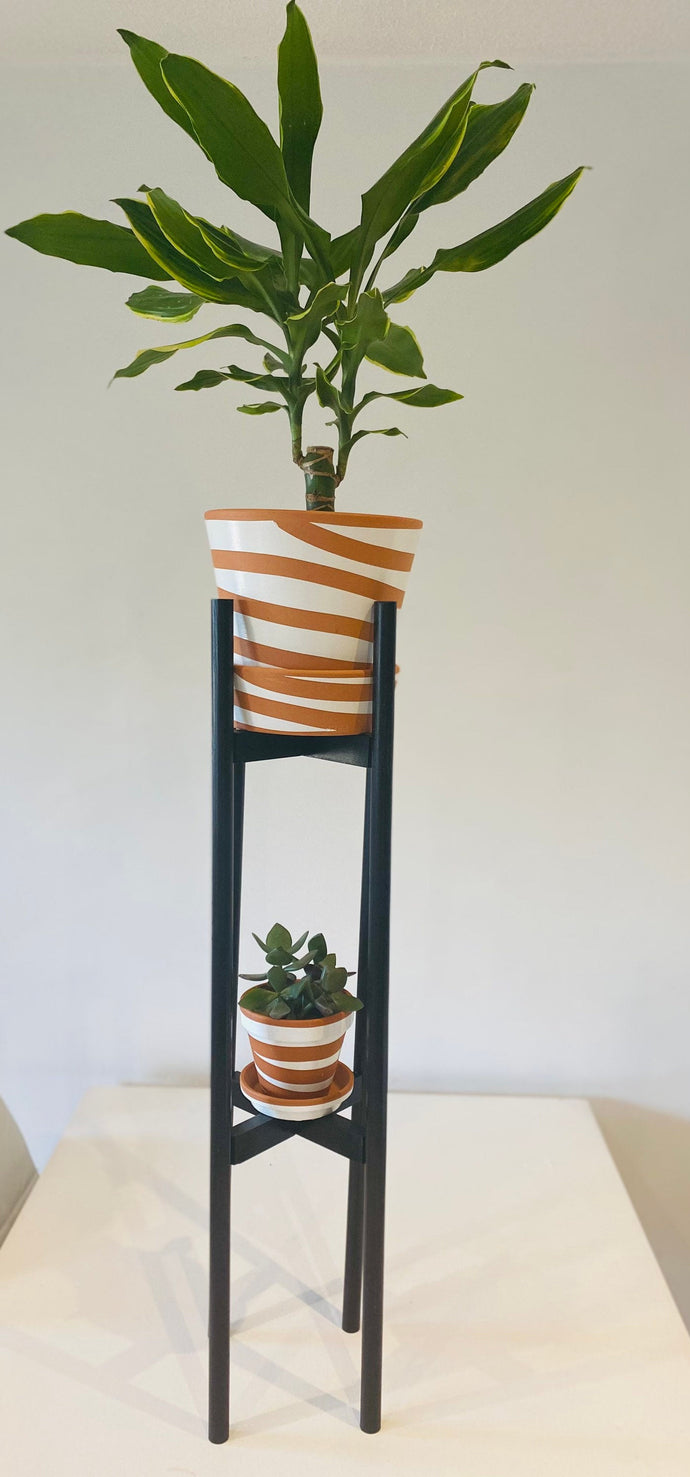 Extra Large Round Legs Plant Pot Stand Holder Hand made with Double Tier of 90cm and 110cm tall made in UK