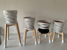 Load image into Gallery viewer, Strong Legs Plant Pot Stand in Diagonal Shape High Tier Hand Made

