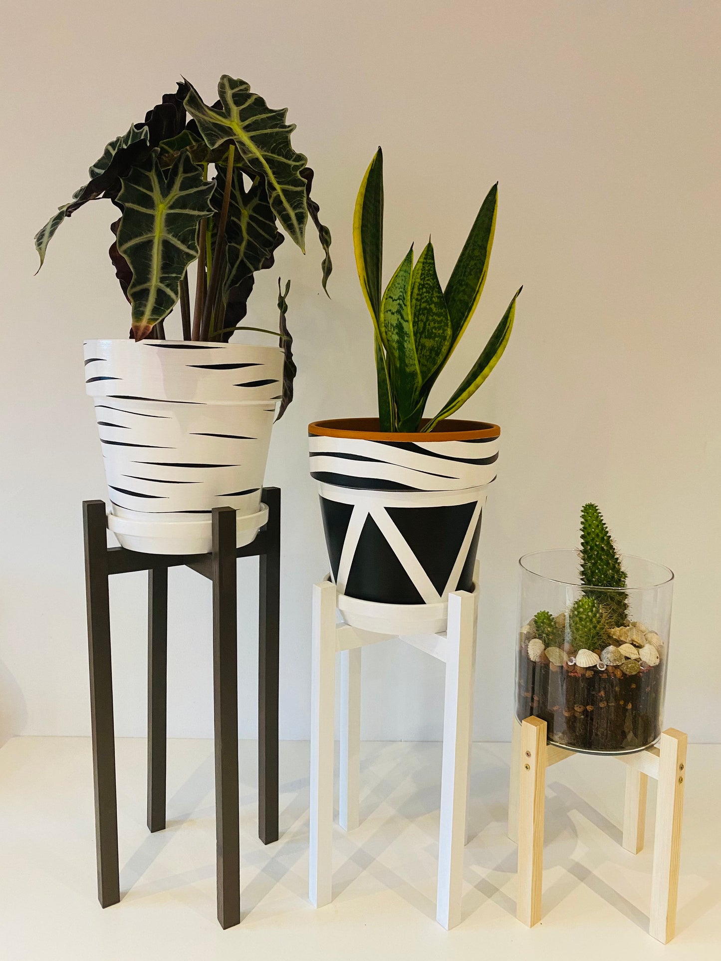 Slim Squared Leg Plant Pot Stand in high tier Hand made from 25cm to 60 cm