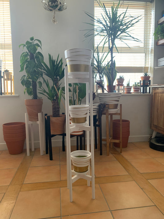 Extra Large Round Legs Plant Pot Stand Holder Hand made with Triple Tier of 90cm and 110cm tall made in UK